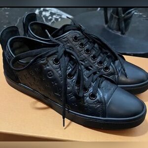 Louis Vuitton black leather sneakers